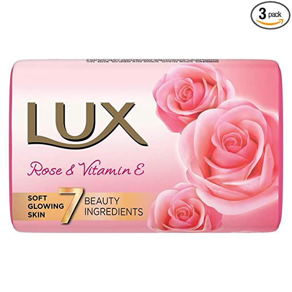 Lux Soft Glow Rose & Vitamin Bathing Soap 150g(Pack of 3)